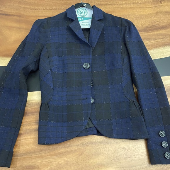 DVF jacket size 6- blue and black with a silver thread running through - Picture 1 of 3